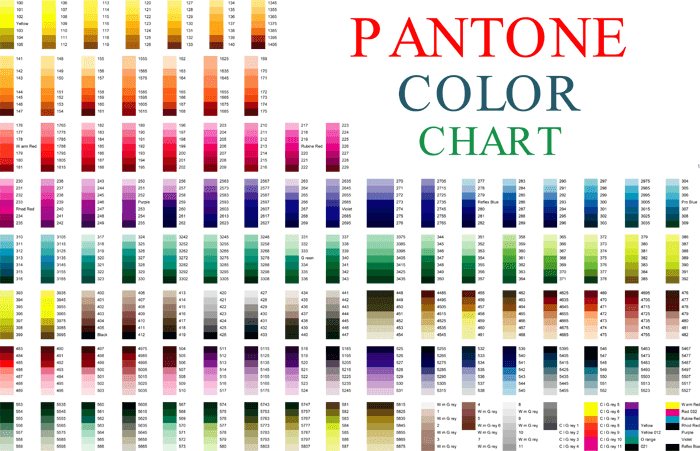 Free Printable Pantone Color Charts (Word PDF)