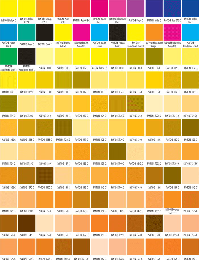 Free Printable Pantone Color Charts (Word PDF)