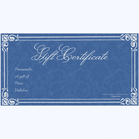 blue gift certificate