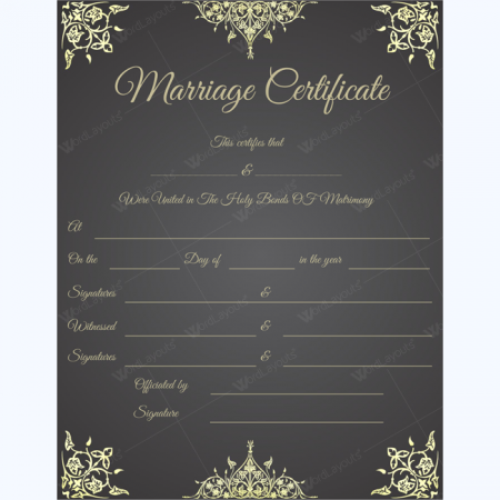 marriage certificate printable