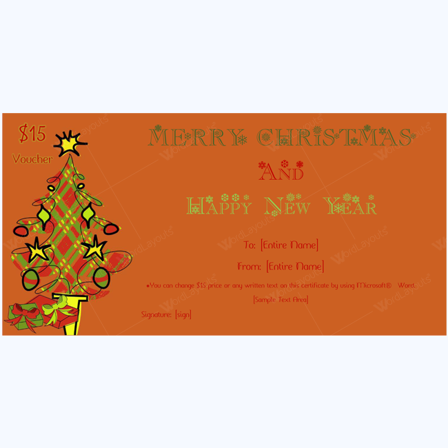 Jingle Bells Christmas Gift Certificate Template