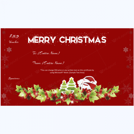 Snowinter Christmas Gift Certificate Template