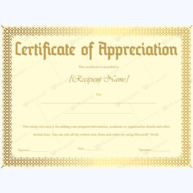 create award of appreciations with templates