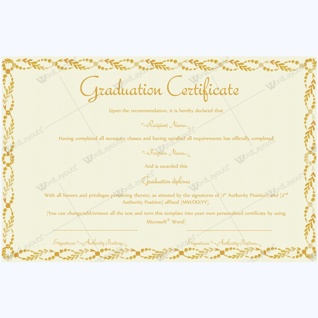 editable graduation certificate templates