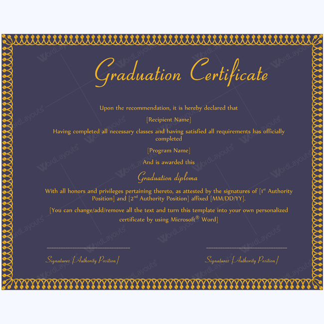 template to create graduation certificate
