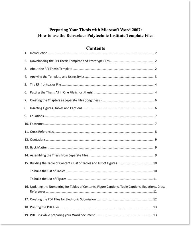 Best Table of Contents Templates for Microsoft Word