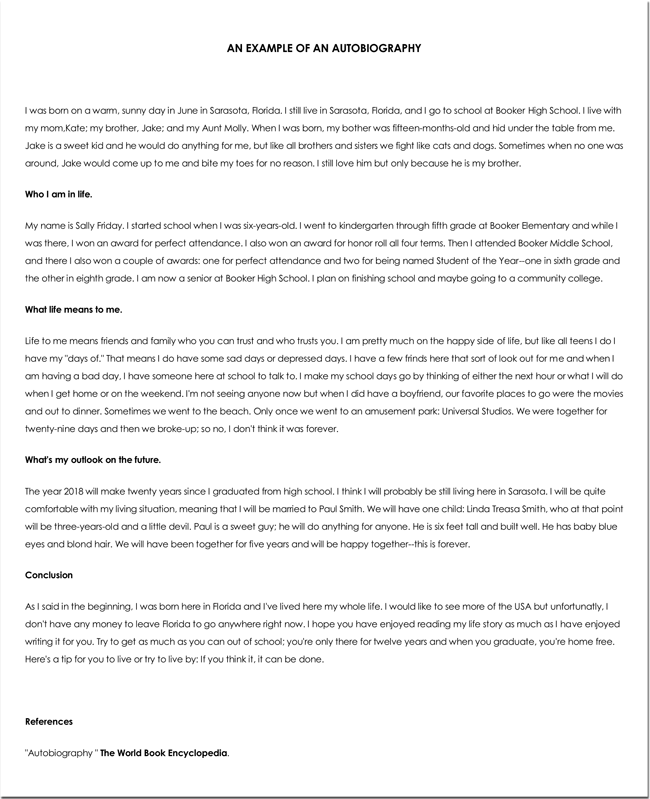 Personal Biography Template Free Download