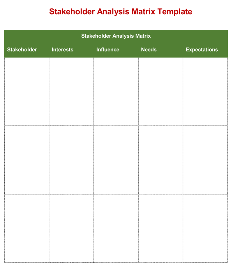 Stakeholder Analysis Matrix Example