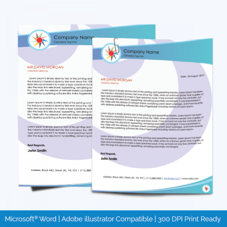 Editable and Printable Letterhead Template for MS Word