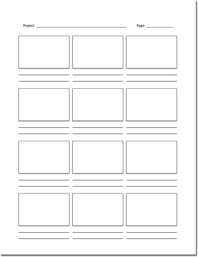 9 boxes storyboard template