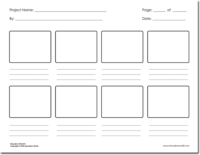 Blank Project Animation Storyboard Templates Word