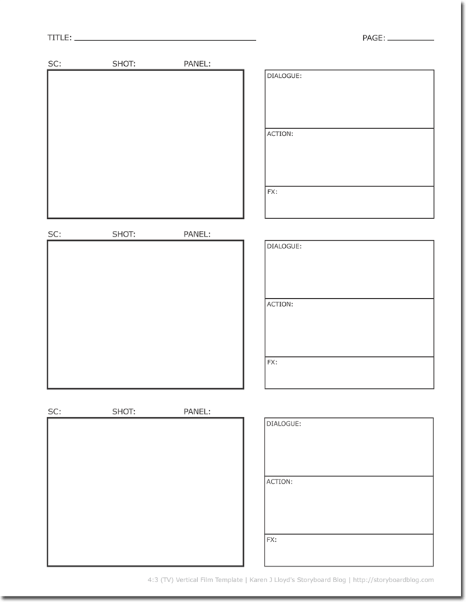Example Blank Storyboard Template in PDF