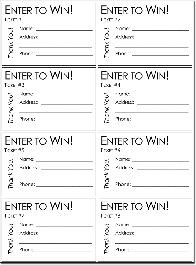 Enter To Win Printable Template Free Templates Printable