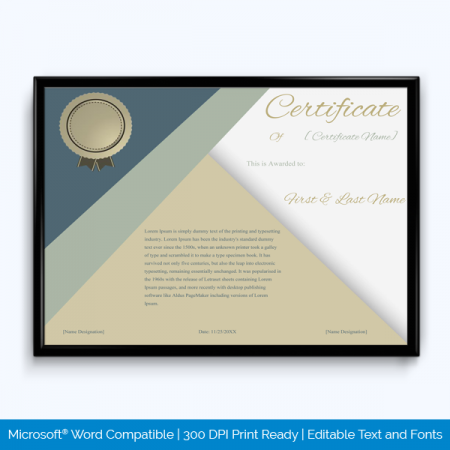 Award Certificateof excellence