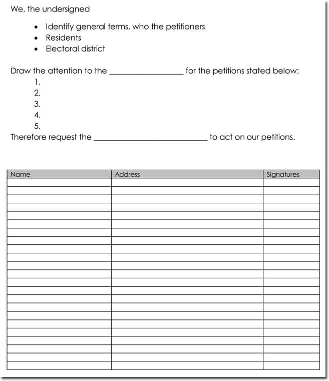 Petition Templates - Create Your Own Petition With 20 ...