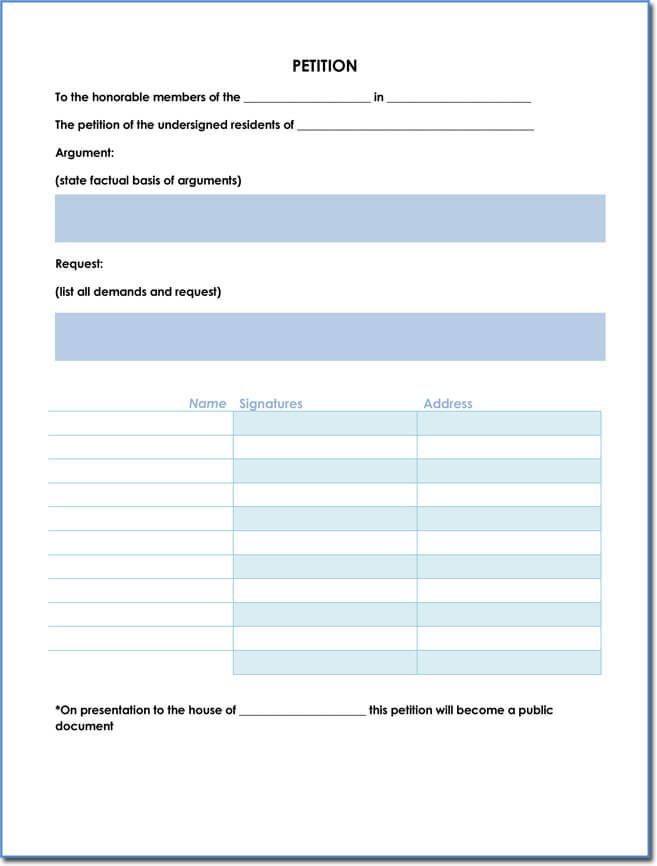 Blank-Petition-Form-Template
