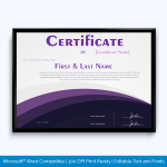 Editable award certificate template