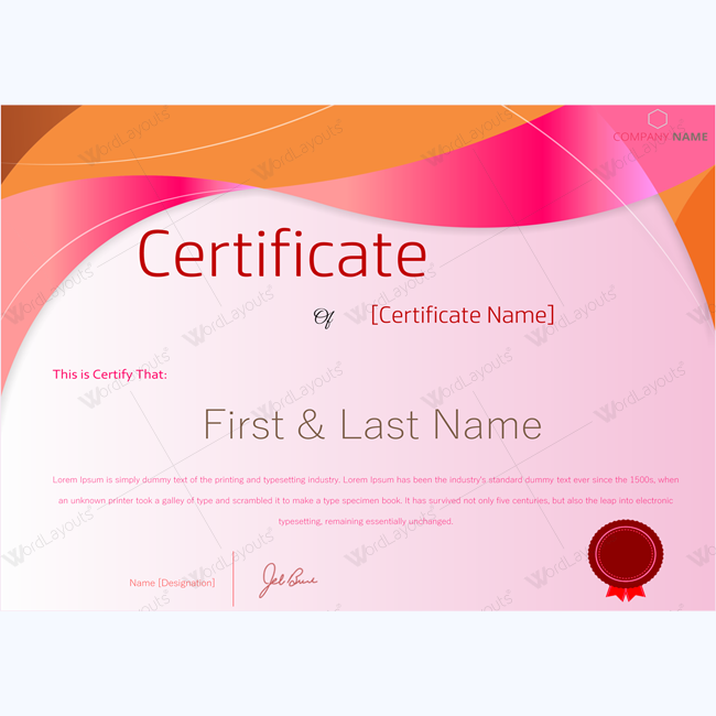 elegant award certificate template