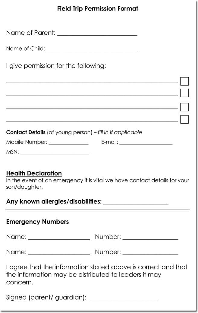 25+ Field Trip Permission Slip Templates for Schools and Colleges