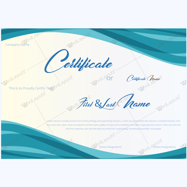 Students award certificate template