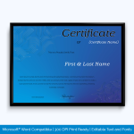 award certificate for employee