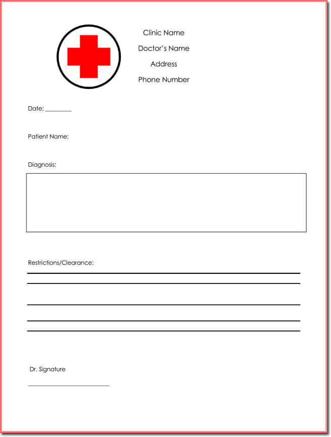 Free Doctor Note Template
