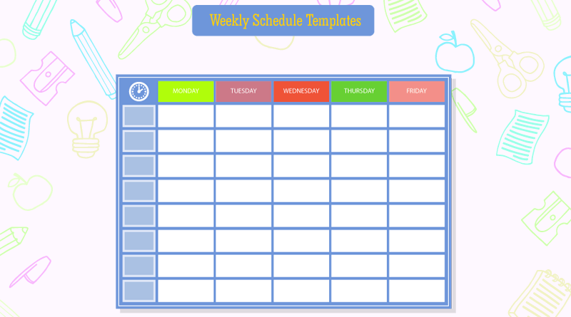 Student Weekly Schedule Template from www.wordlayouts.com