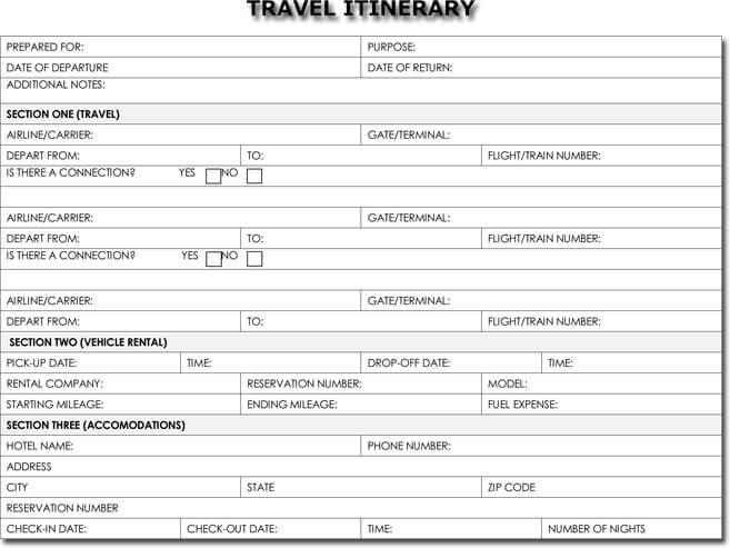 Travel-Itinerary-and-Check-list-template