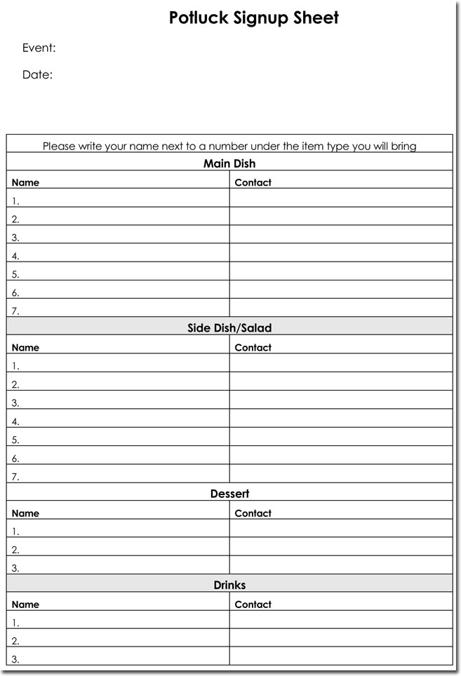 Committee Sign Up Sheet Template from www.wordlayouts.com