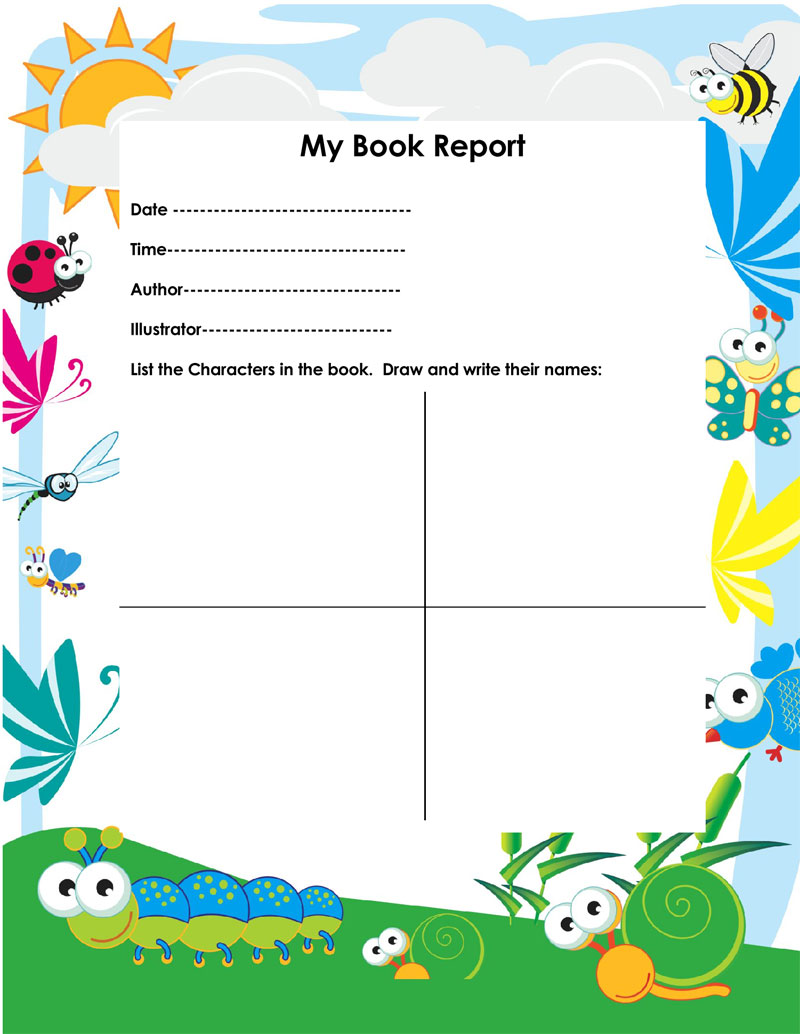 Free Book Report & Worksheet Templates - Word Layouts Regarding 1St Grade Book Report Template