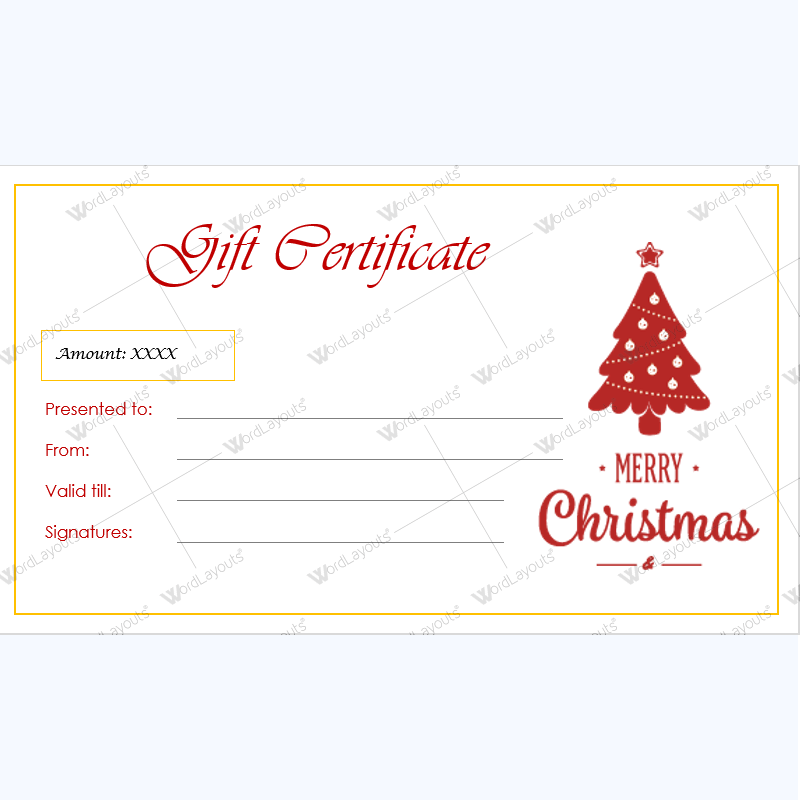 Christmas Gift Certificate Template 38 - Word Layouts