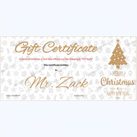 Christmas Certificate (Chocolate Tree)