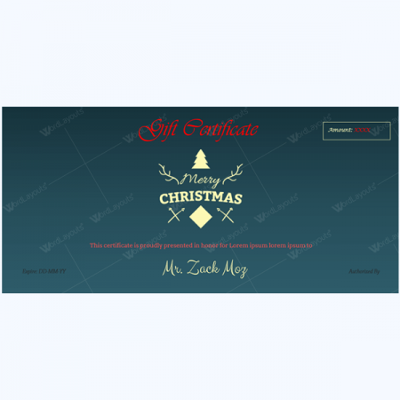 Christmas Certificate (Deep Blue Background)
