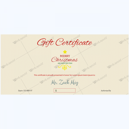 Christmas Certificate (Elegant Pattern)