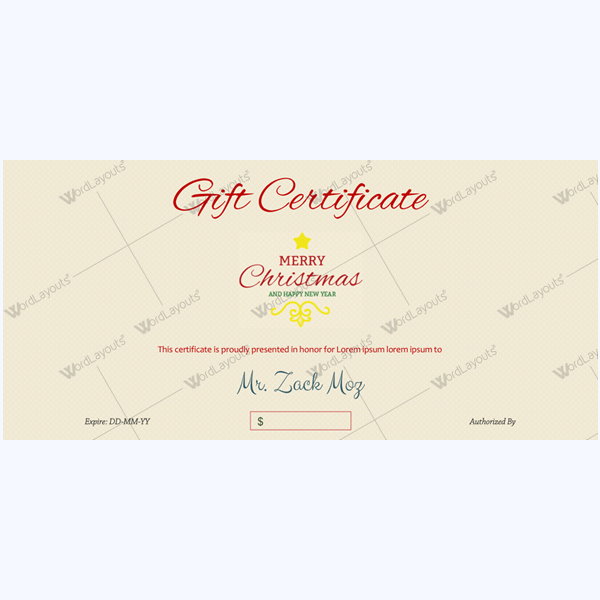 Christmas Certificate (Elegant Pattern)