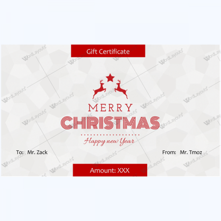 Christmas Certificate (Reindeer & Star)