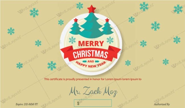 Christmas Certificate (Red Cherry)