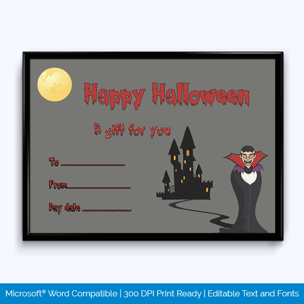 Halloween Gift Certificate Free