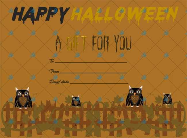 Printable Halloween Gift Certificate Template