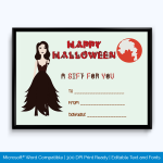 Vampire Themed Halloween Gift Certificate