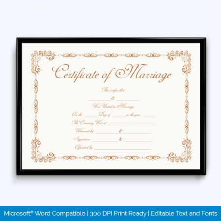 Wedding Certificate Template Free Download