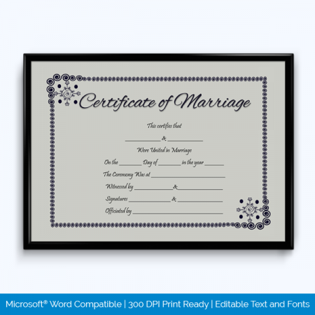Vintage Marriage Certificate Template