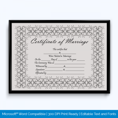 Fake Marriage Certificate Template