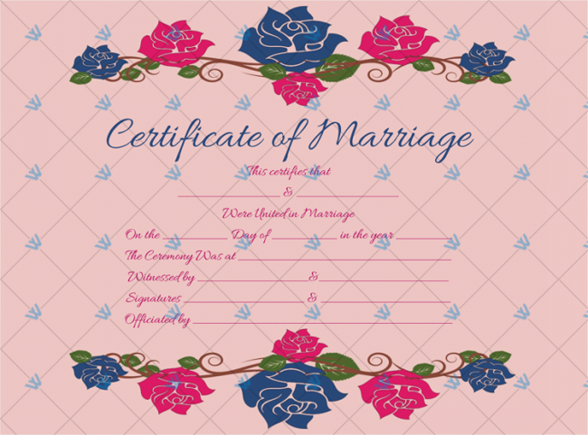 Marriage Gift Certificate Sample