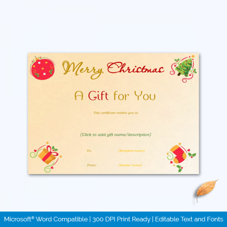 Christmas Gift Certificate Format