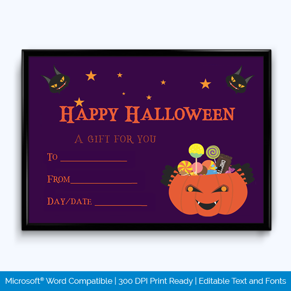 Halloween Gift Certificate