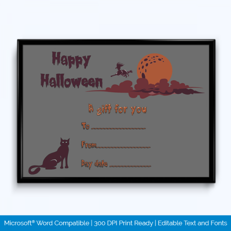 Halloween Gift Certificate Sample