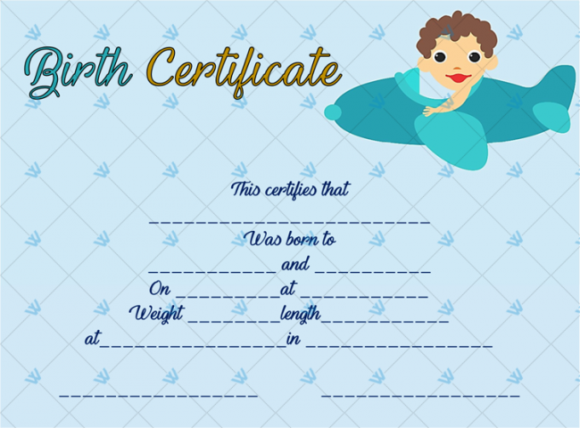 Birth-Certificate-Template-(Aeroplane,-#4349)