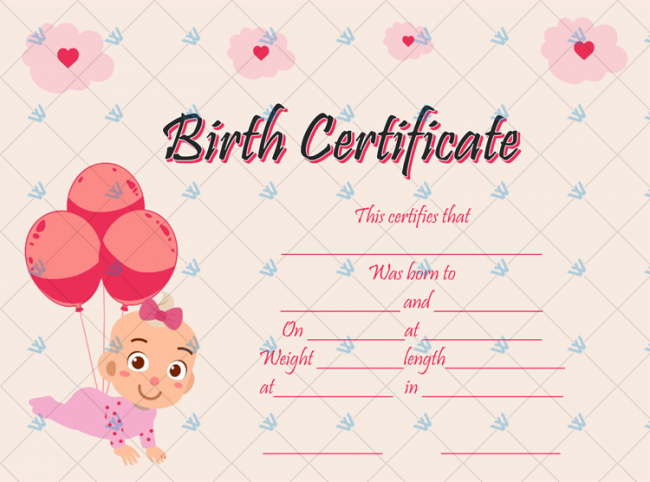 Birth-Certificate-Template-(Ballons,-#4353)