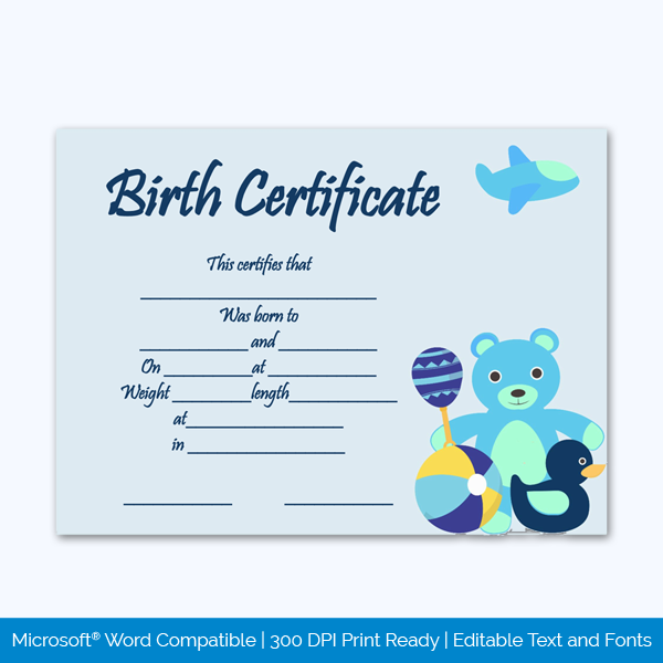 Birth-Certificate-Template-(Bear-Toys,-#4351)-Preview